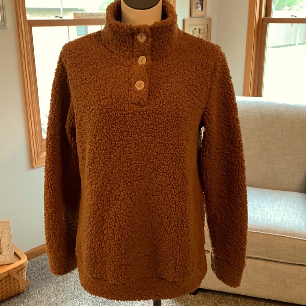 Betsy's Boutique Pull Over Top , Brown, Size Small